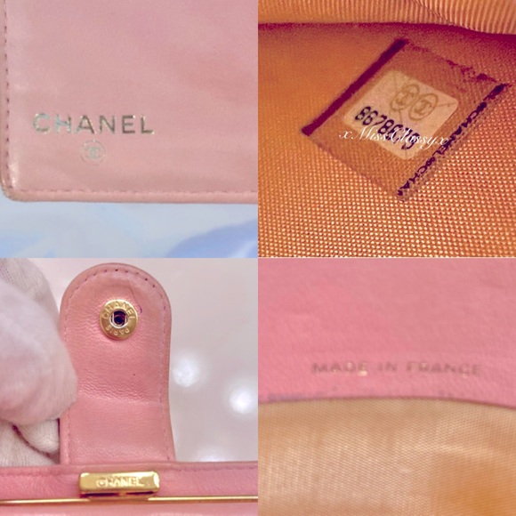 ✨Authentic Vintage CHANEL CC Logo Timeless Pink Caviar Leather Wallet On Chain - Picture 6 of 16